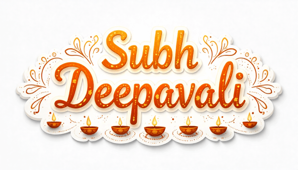 Shubh Deepavali Hindi calligraphy sticker